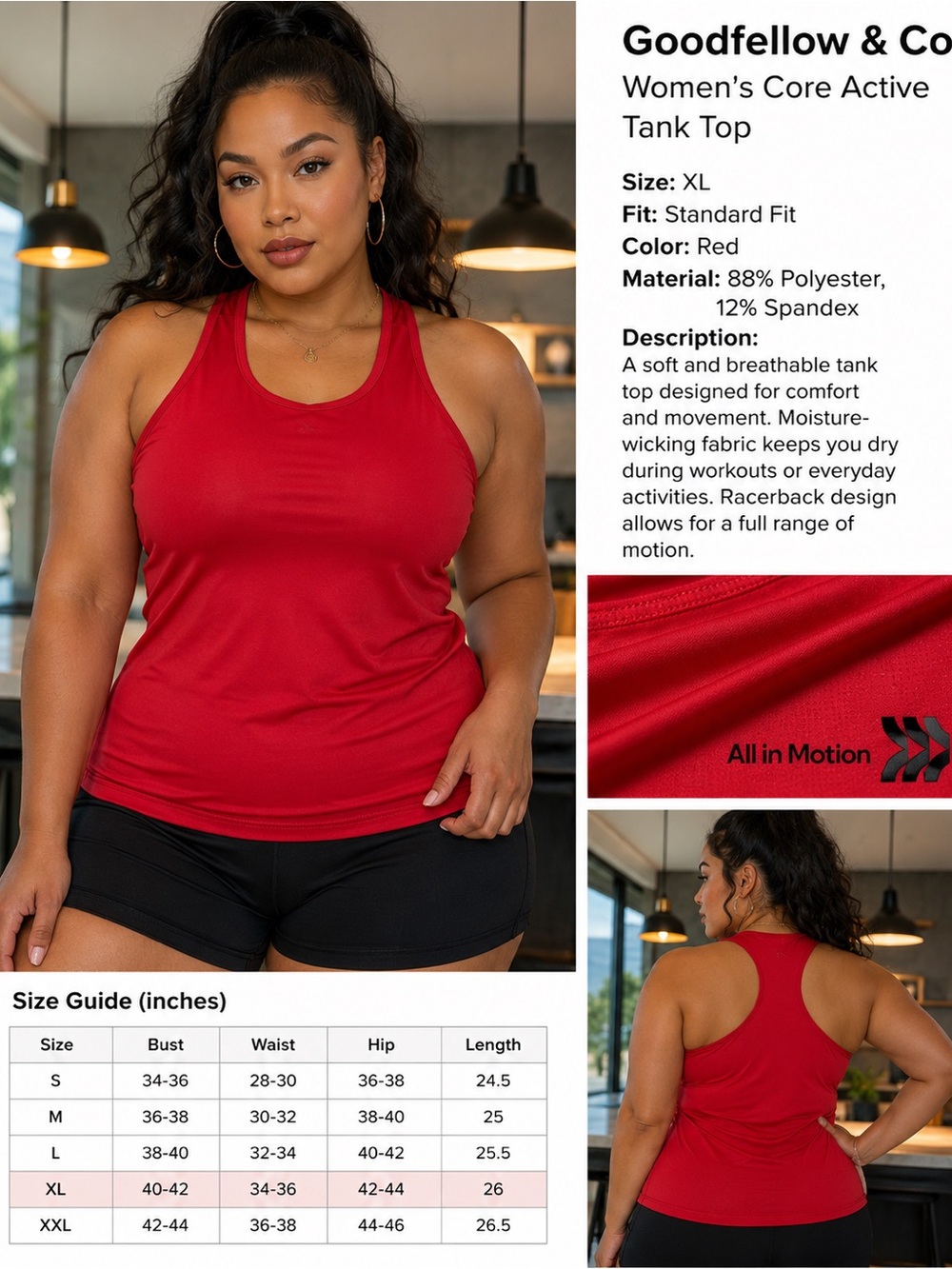 Goodfellow & Co Red Racerback Tank Top